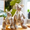 Non-Toxic Mother And Child Kangaroo Plush Toy Set 28Cm Cute Children'S Dolls Pillow Soft Rag Doll Birthday Gift For Kids