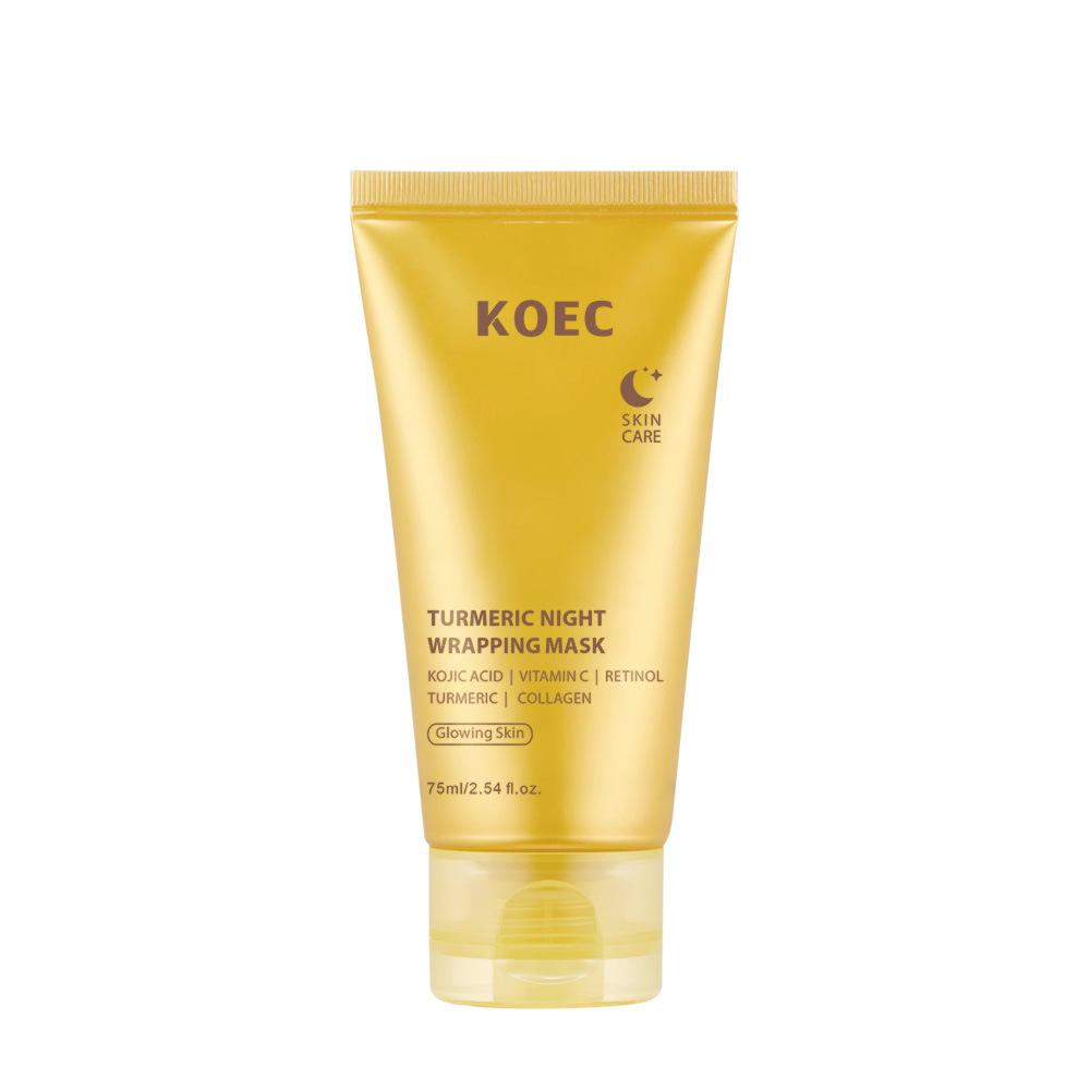 KOEC Turmeric Vitamin C Collagen Peel-Off Mask Moisturizing Hydrating Skin Care Facial Mask with Brush Brightening