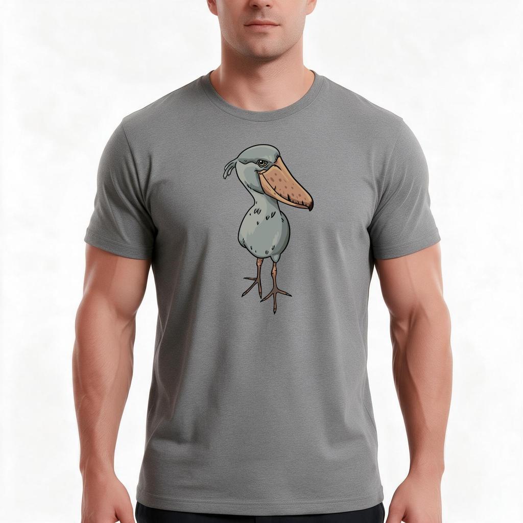 Shoebill Stork Tshirt Summer Casual Cotton Tee Oversized Streetwear Tops Vintage Graphic Print Loose Fit Short Sleeve