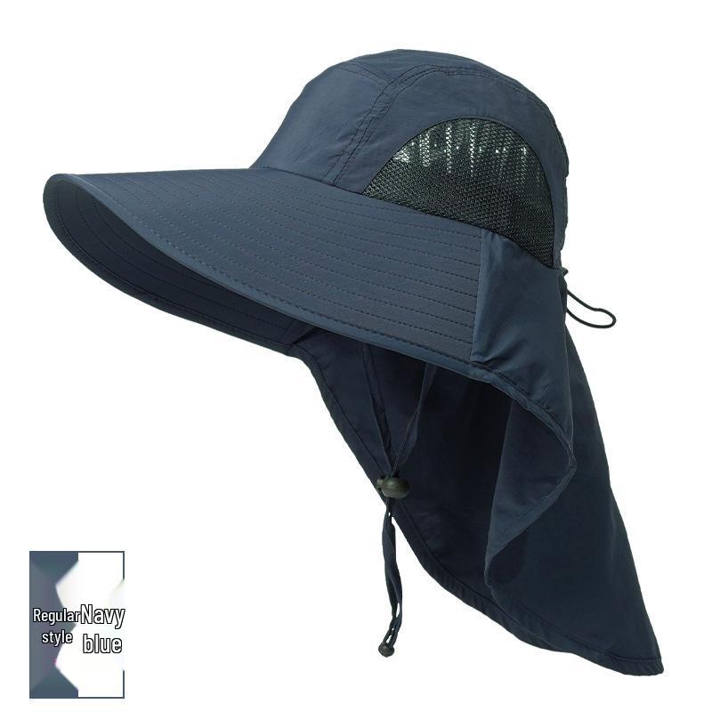 Men's Wide Brim Sun Hat with Face and Neck Protection for Outdoor Activities