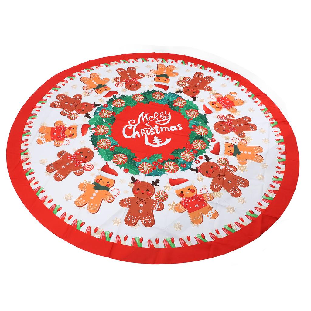 Xmas Tablecloth 60 Inch Round Polyester Anti Fading Tear Resistant Washable Holiday Table Cloth