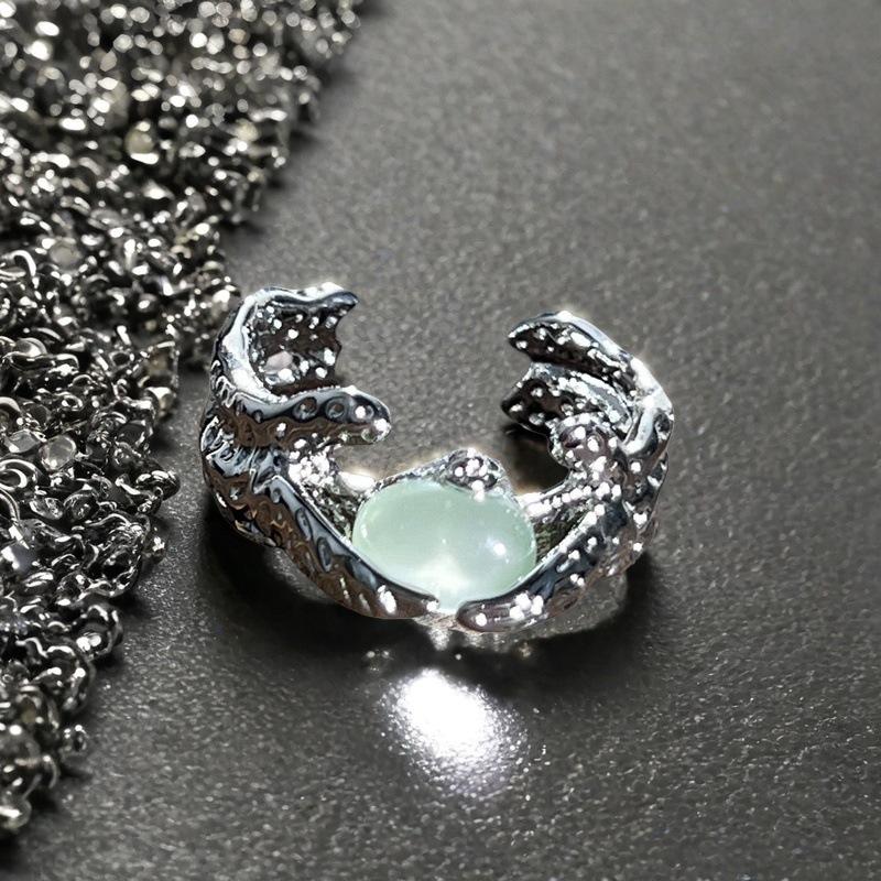 Niche Design Exquisite Imitation Chalcedony Moonstone Series Ring High-End Light Luxury Full Of Diamonds Zircon Accessories