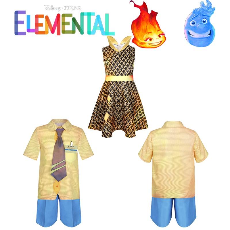 Party Dress For Halloween Cosplay Crazy Elemental City Cosplay Ember Fire And Wade Water Gown
