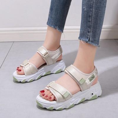 Women's Summer Flat Sandals Casual Platform Wedge Sandals Korean Style Beach Shoes