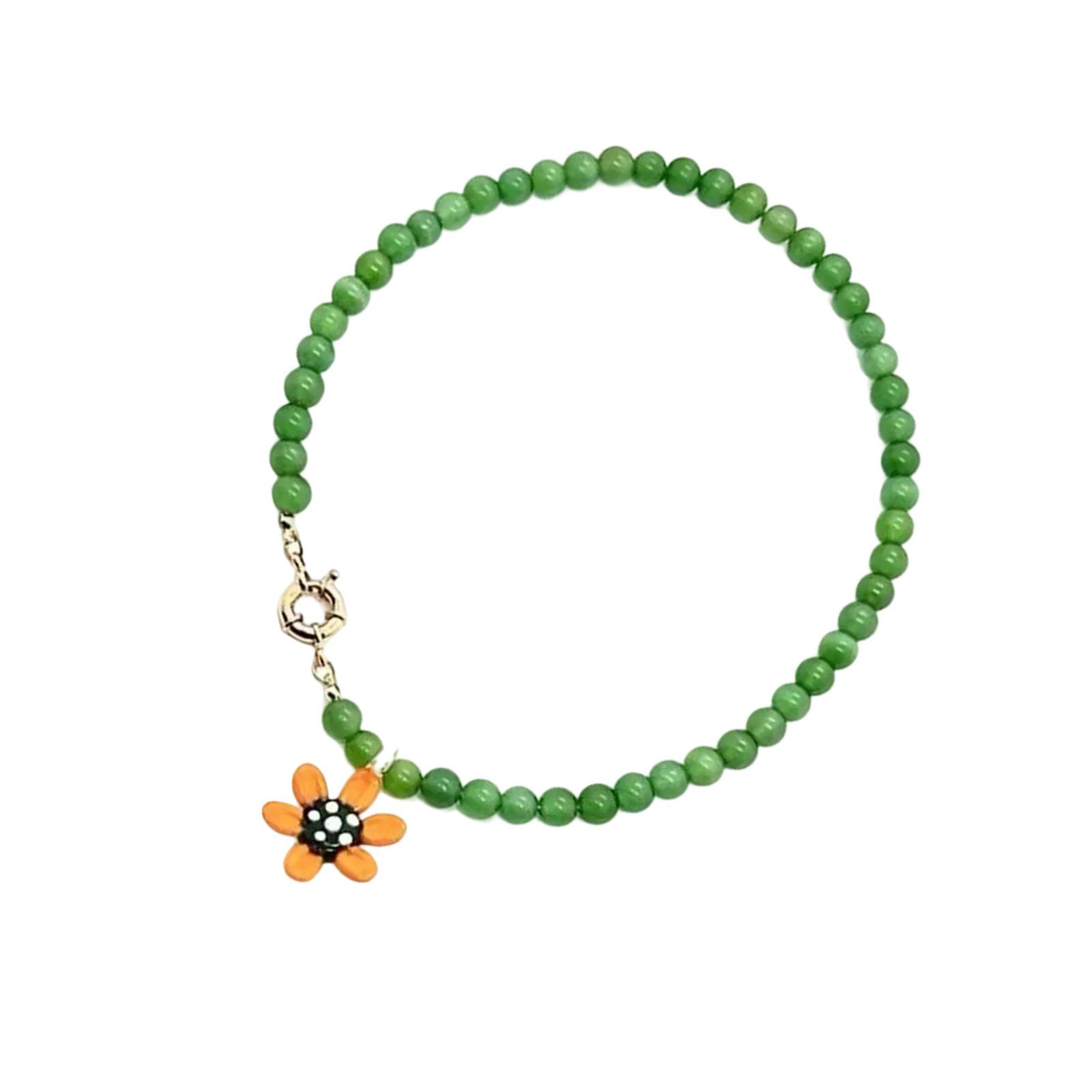 

Unique Handmade Floral Designs Necklace Craft Of Sturdy Glass Portable Accessory for Art Loving Individuals Daily Use зелёный