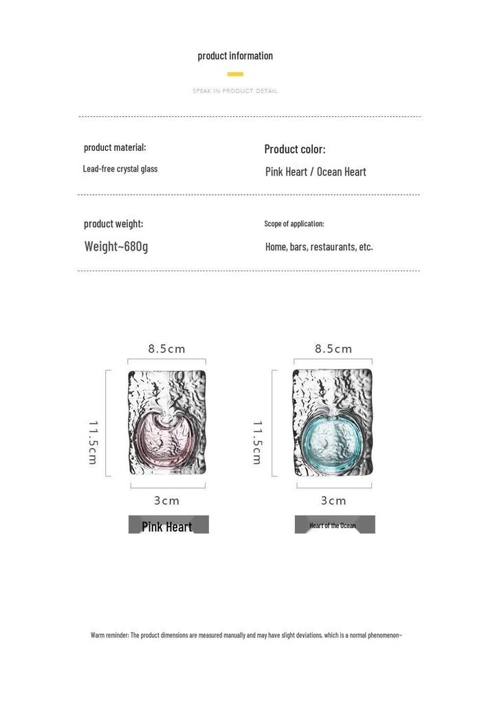 Ocean Heart Handmade Japanese Crystal Glass Mini Vase for Fresh Flowers