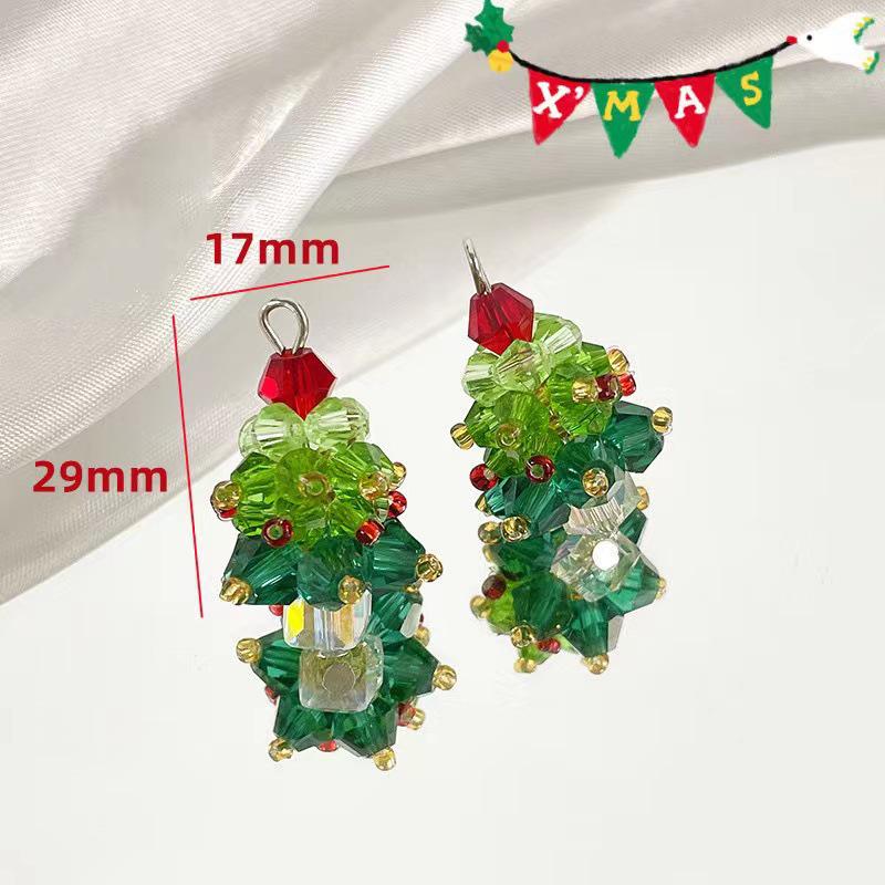 Handmade Christmas Crystal Pendant & Hair Clip Duo