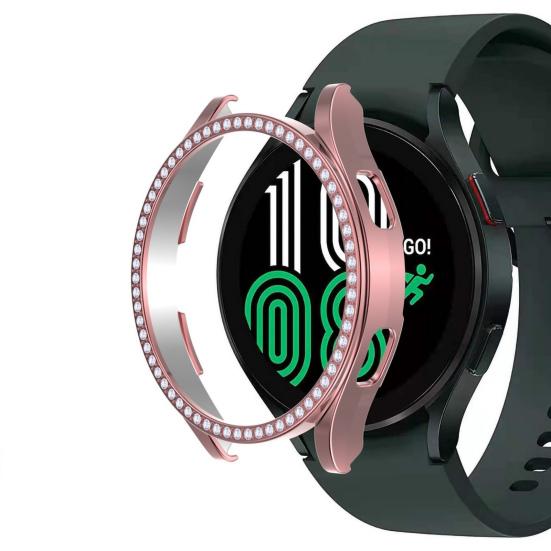 Custodia per orologio con strass, galvanica antiurto, per orologio, paraurti, protezione per lo schermo, per Samsung Galaxy Watch 4
