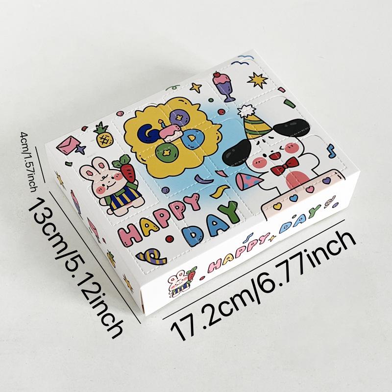 

Сделай сам подарочная коробка-сюрприз со стираемым слоем: Рождественская и на день рождения игра в слепой ящик Folded size: 17.2*13.4cm (Each slot: 3.5*3.5cm)