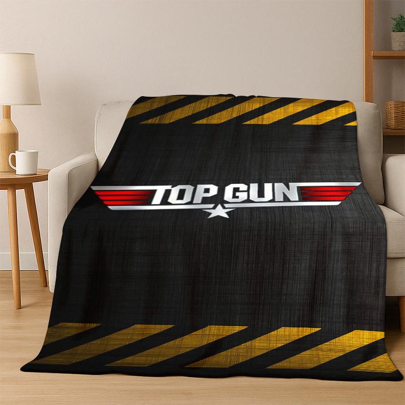 Top Gun Classic Movie Sign Tom Cruise Flannel Blanket Soft Warm Blanket Throw Blanket for Bedroom Living Room Bed Travel Picnic