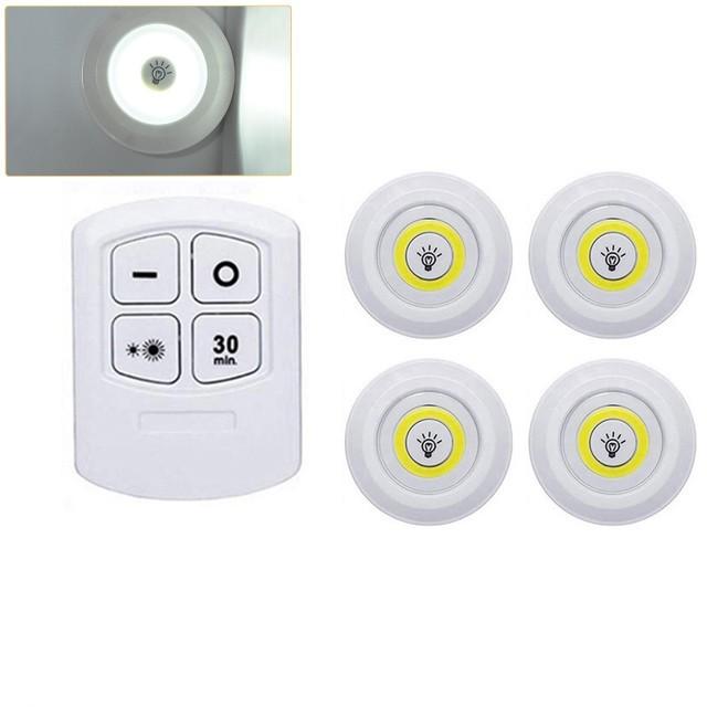 Super Bright Cob Under Cabinet Light LED 5W Wireless Remote Control Dimmable Wardrobe Night Lamp Home Bedroom Kitchen Nightlight