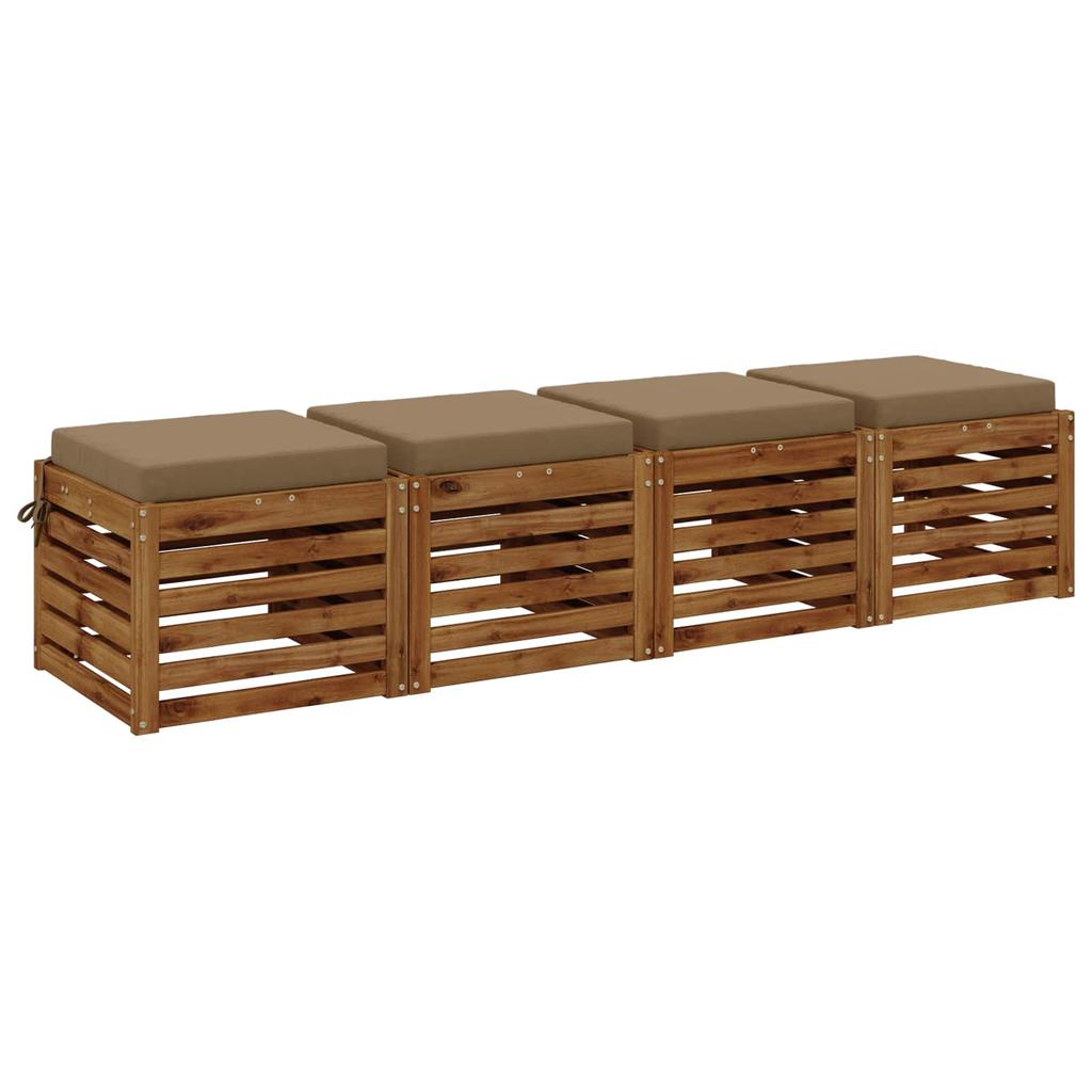 4 piece seat cushion set SOEST 4 pcs 100percent  polyester taupe