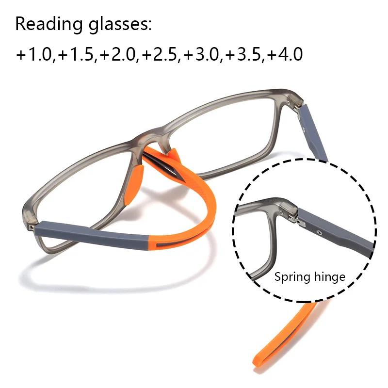 Anti-Blaulicht-Lesebrille, ultraleicht, TR90, Sport, Presbyopie-Brille, Damen, Herren, Weitsicht, optische Brille, Dioptrien bis +4,0