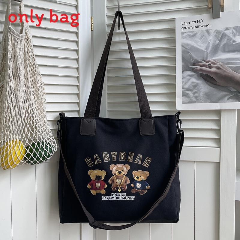 Bolso Tote de Lona Oxford para Mujer con Estampado de Letras Suave para Hombro Uso Diario