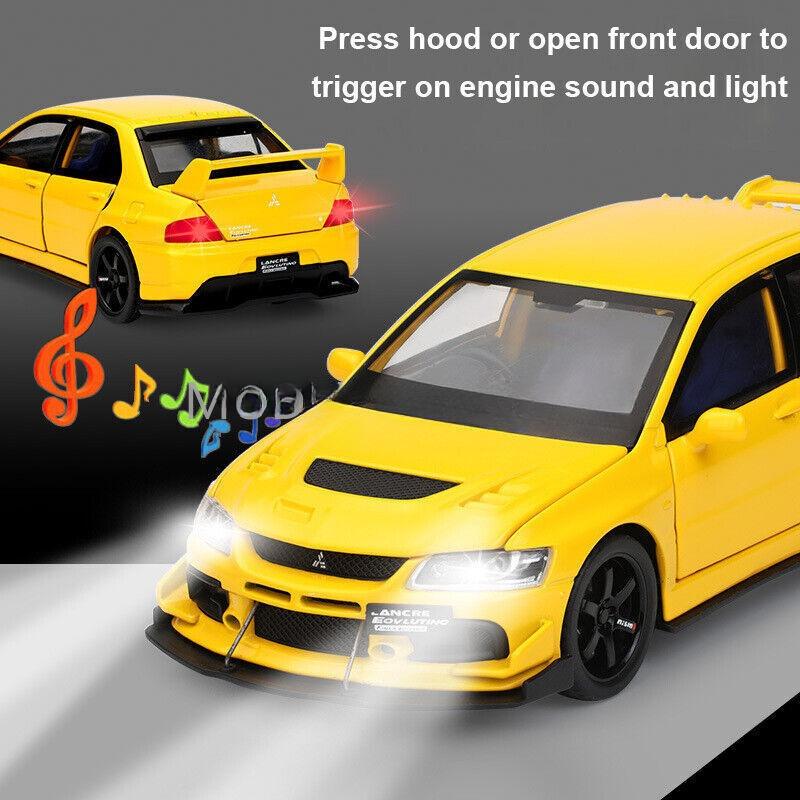 1/32 Mitsubishi Lancer EVO IX Diecast Model Autíčko Hračka Sběratelská Zvuk&Světlo Hračka