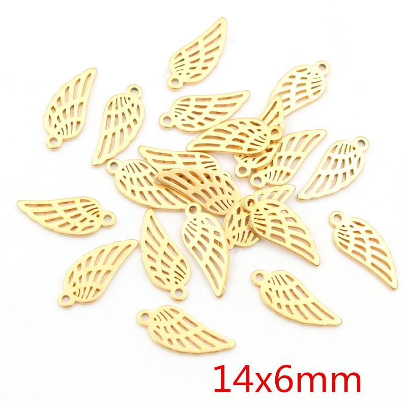 10pcs/lot  316 Stainless Steel Gold Plated Tree Moon Butterfly Small Charms Pendant For Necklace DIY Jewelry Making