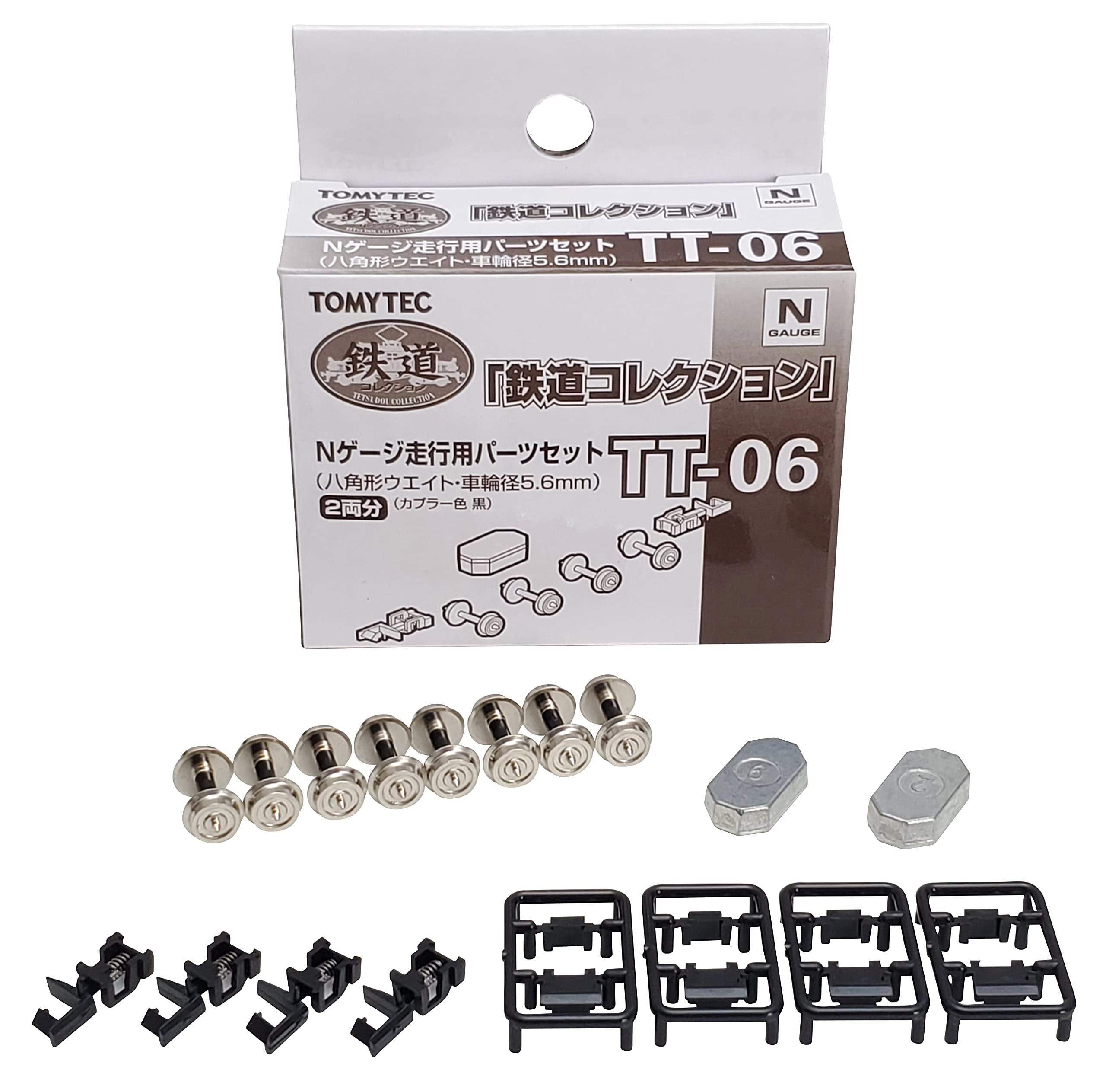 

Railway Collection Tetsuro Running Parts Set Wheel Diameter for 2 Railway Model Supplies 324140 TT-06 (Octagonal Weight, 5.6mm Cars Black)