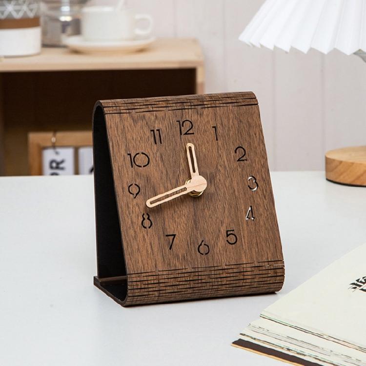 Battery Operated Desk Clocks Silents No Ticking Analog Small Clock Decorative Tabletop Clock for Bedside Bedroom Kitchen