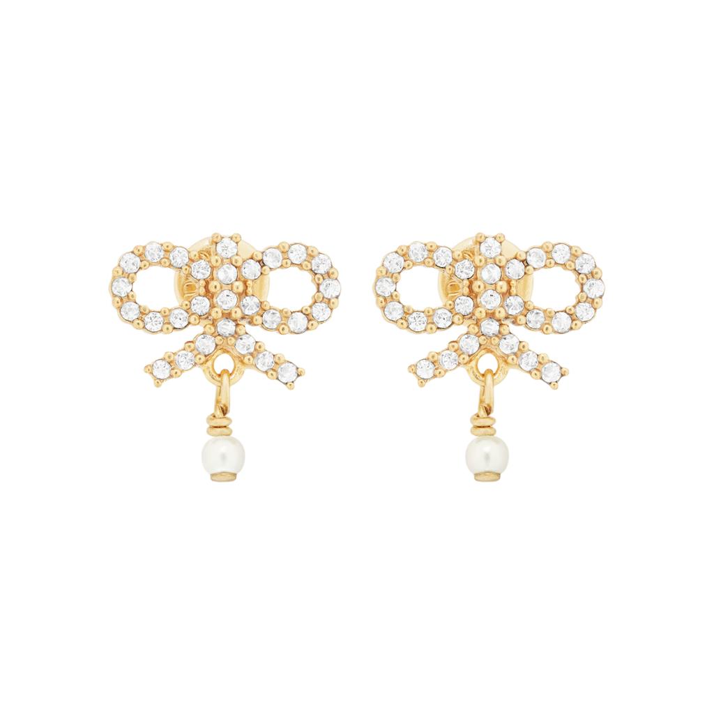 Dior Exquisites Design Harz Perlenohrringe Unisex Ohrringe Gold E4050WOMCY-D03S