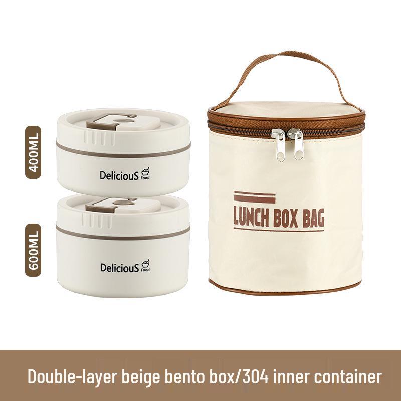 304 Edelstahl Isolierte Runde Bento Box - Tragbare & Abnehmbare Lunchbox