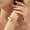 Bohemia Gold Color Metal Starfish Conch Chain Bracelet for Women Elegant Imitation Pearl Charm Bracelet Summer Beach Jewelry