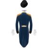 Mens Circus Ringmaster Costume Set Long Sleeve Lapel Fringed Shoulder Tailcoat Jacket Hat Collar Gloves Carnival Cosplay