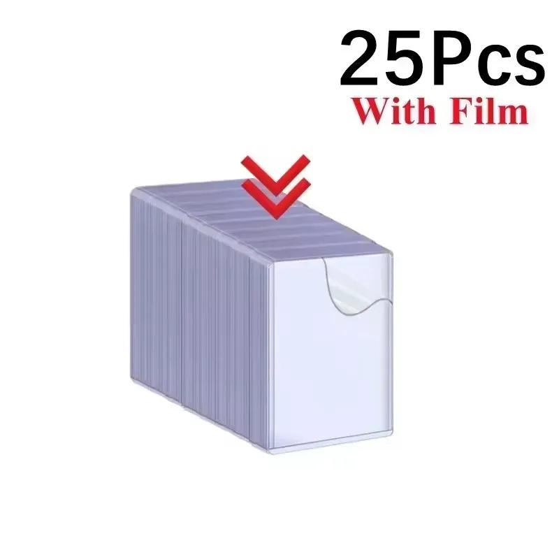 1/25/50Pcs Transparent Card Sleeve Korean Kpop Card Sleeve with Protective Film Holder Idol Photo Game Card Holders Cover 35PT