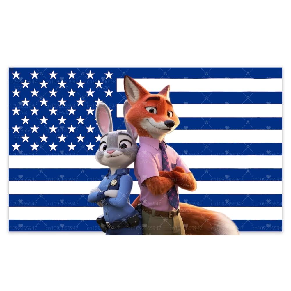 2025 New Zootopia Judy Nick Flag Print To Hang Decorative Flags for Rooms Home Decoration Flags and Banner Wall Tapestry
