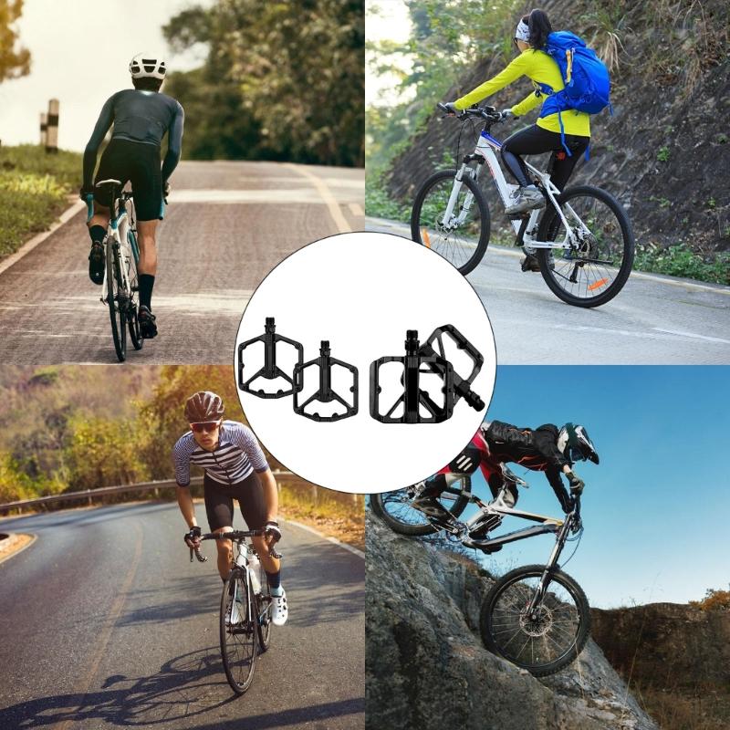 Aluminum Alloy Mountain Bicycles Pedals Wide Flat Cycling Pedals Sealed Bearing Nonslip Bicycles Pedals Enduring