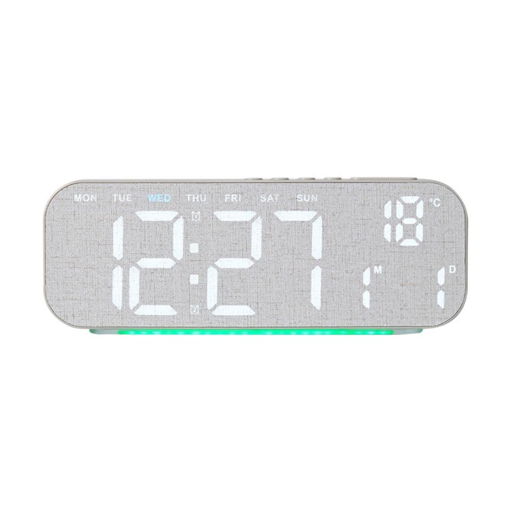 Wood Grain Digital Alarm Clock Multi-functional LED Alarm Clock Desk Clock Office Use