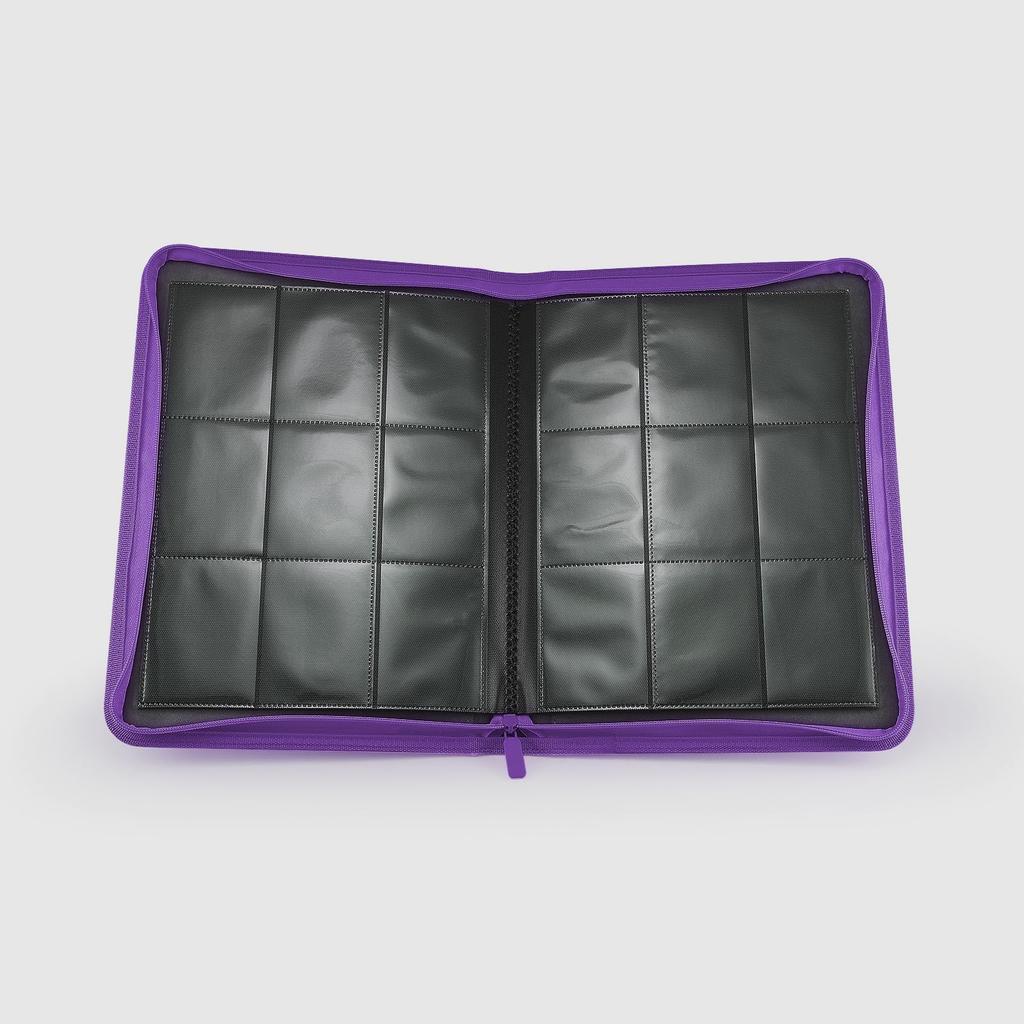 PAKESI Star Card Card File 9 Pockets Holds 360 Cards PU Leather Cover Card Sheet Collect Star Cards and Other Cards Star Card Collection File (Purple)
