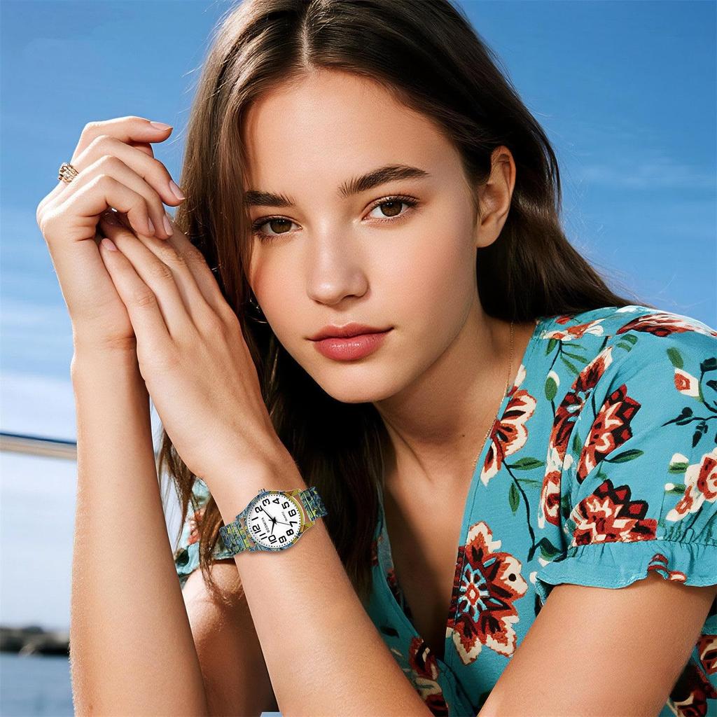 Cute Watch with a Flexible Bellows Stylish Analog One Size Fits Stainless Steel Quartz Fashion Accessory Perfect Gift for Bohemian-style Women's Band