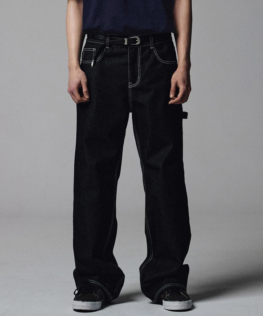 NOT4NERD Carpenter Flare Fit Denim Pants - Black