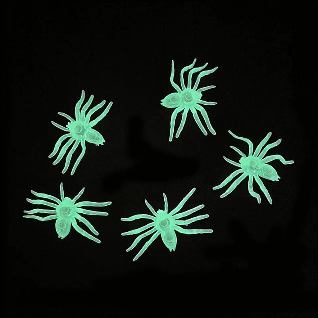 Packung mit 10 leuchtenden Spinnen Garten Schmuck Furchteinflößendes Halloween Thema Schmuck Outdoor-Partys Dekorationen Schmuck