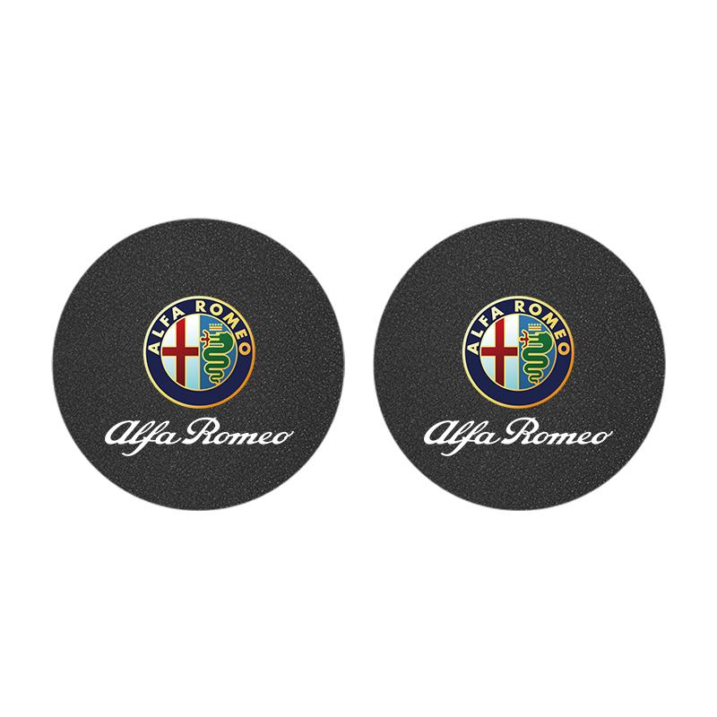 2 Pezzi Portabicchieri per Auto in Pelle Tappetino Portabicchieri d'Acqua per Alfa Romeo 4C 159 Spider Interni Auto Antiscivolo Tappetino Portabicchieri d'Acqua Tappi Valvole Pneumatici wzvc44