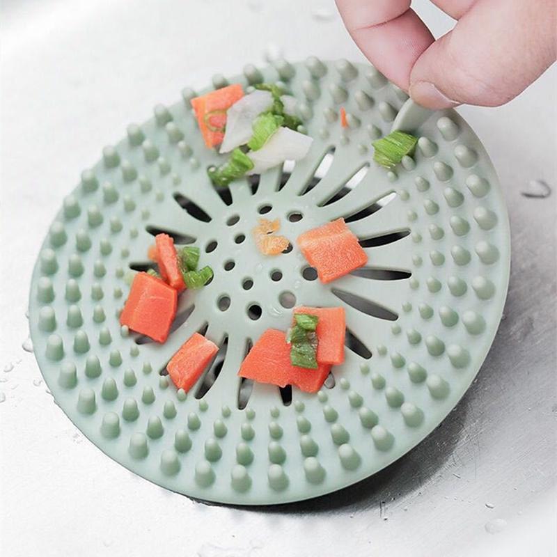1PC Silicone Kitchen Sink Drain Filter Screen Toilet Sewer Floor Drain Cover Bathroom Hair 13cm