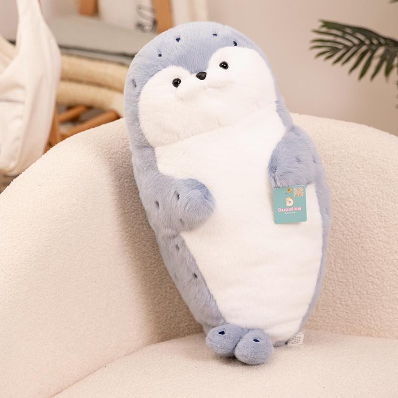 Adorable Seal Plush Toy Lifelike Stuffed Marine Life Sea Otter Gentle Doll Simulation Seal Pillow Cushion Playthings Birth Date Present