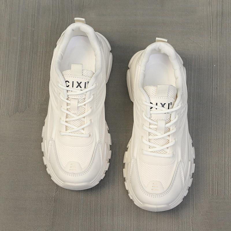 Platform Dad Shoes Women's New Height Increasing White Leisure Sports Spring and Autumn Spring All-Matching and Lightweight Hot