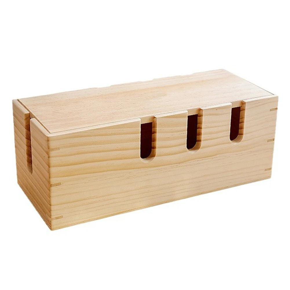1pc Storage Box Solid Wood Cords Storage Hub Home Decoration Power Strip Organization Tools Replacement Spare Parts
