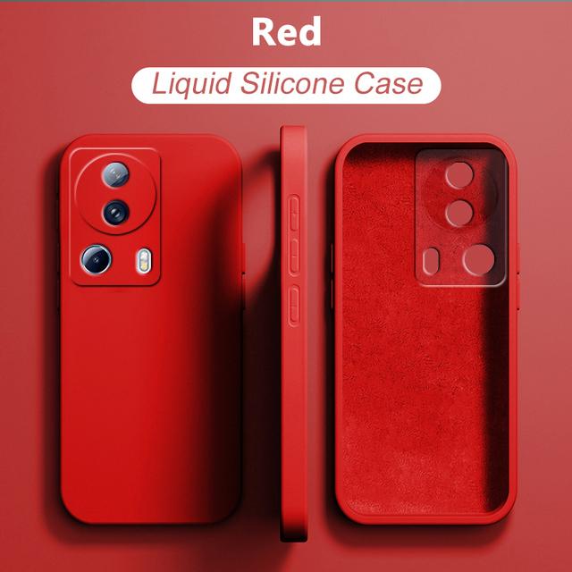 Flüssige Silikonhülle für XiaoMi 13 Mi13 M 13 Pro Mi 13Lite XiaoMi 13 Lite Globale Version Ganzkörper-Kameraschutzhülle QUADRATISCHE Abdeckung aus Silikon