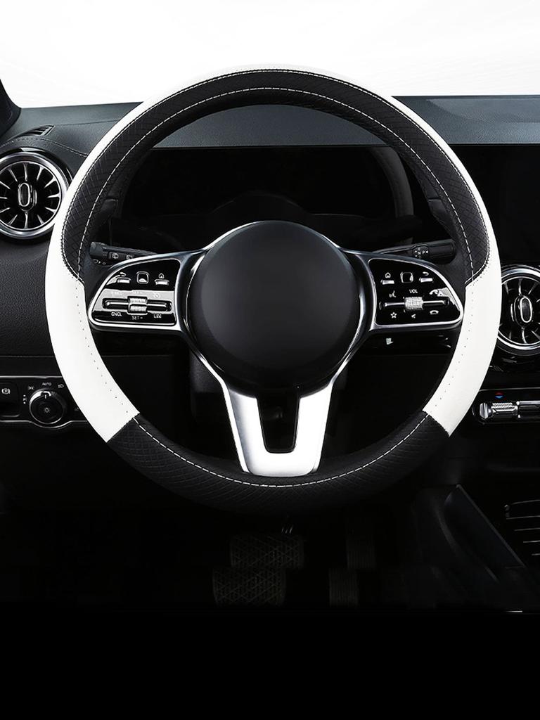 Two Tone PU Leather Car Steering Wheel Cover