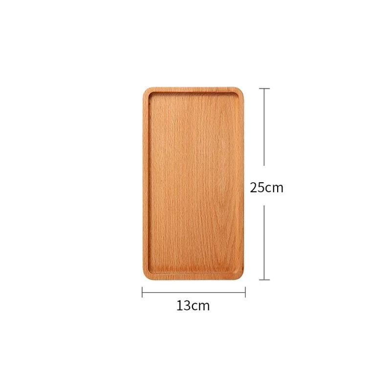 Japanese Wooden Tray Tableware Dessert Tray Breakfast Bread Dried Fruit Plate Tea Cup Coffee Coasters Household Storage Plates