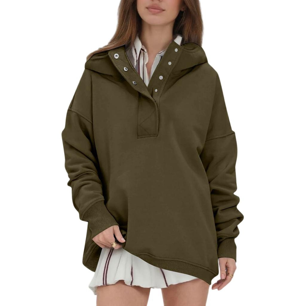 Women's Fashion Casual Solid Color Hoodie Long Sleeve Hoodie