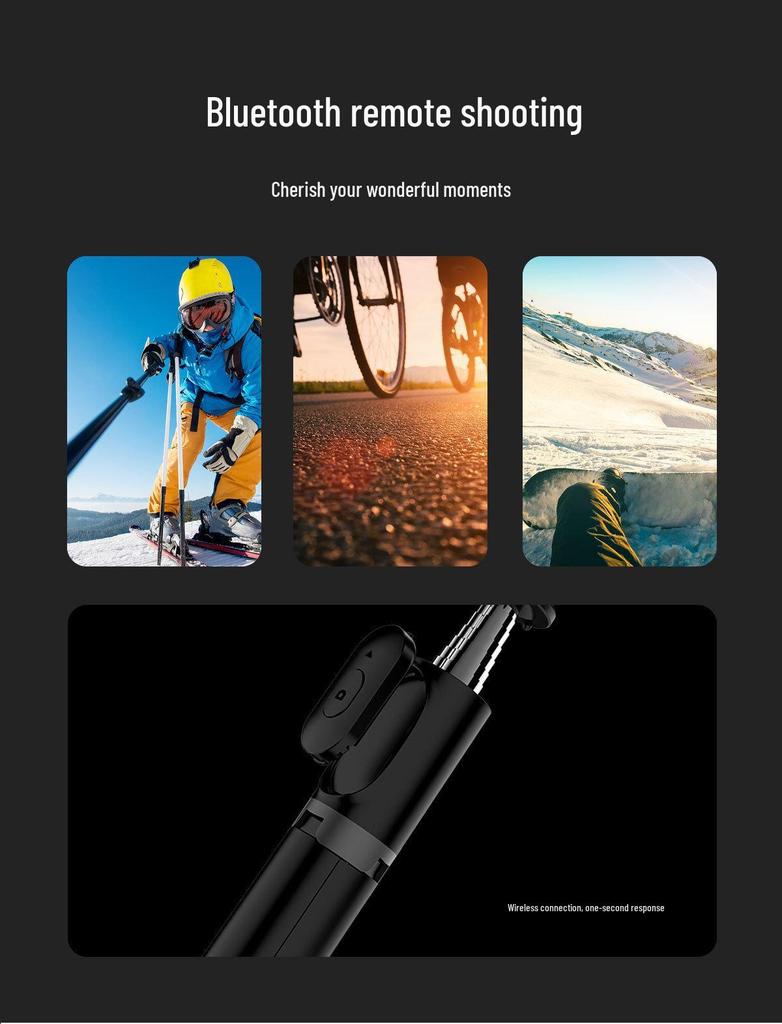 Q01 Bluetooth Selfie Stick with Remote & Integrated Tripod