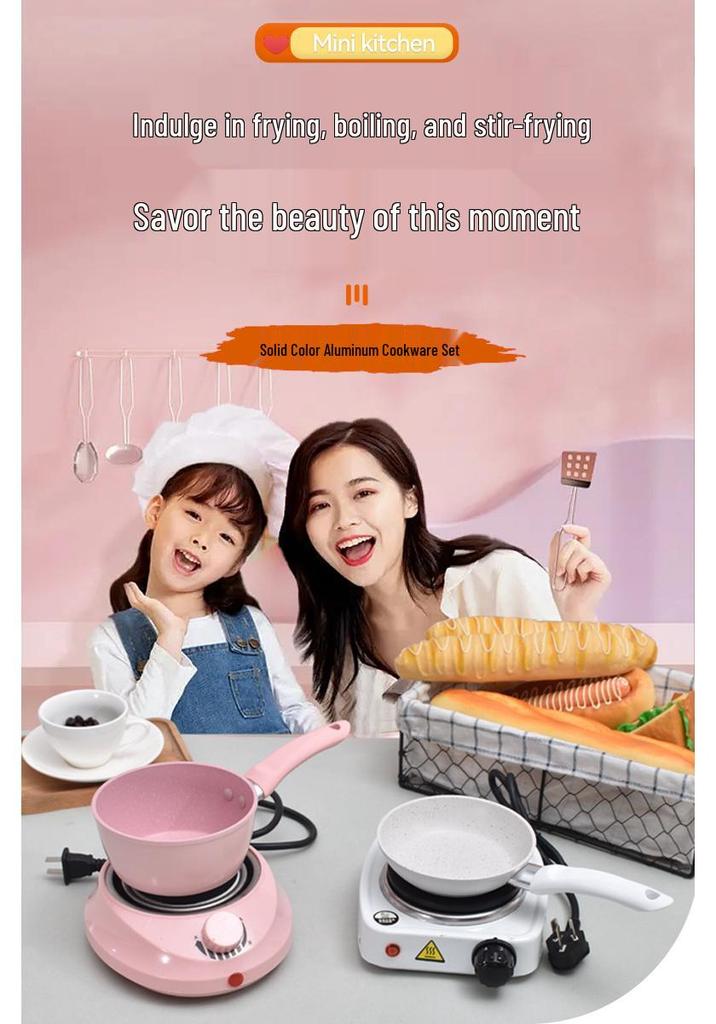 Baby Food Cookware Set: Mini Flat-Bottomed Frying Pan, Induction Milk Pot, Detachable Small Fry Pan