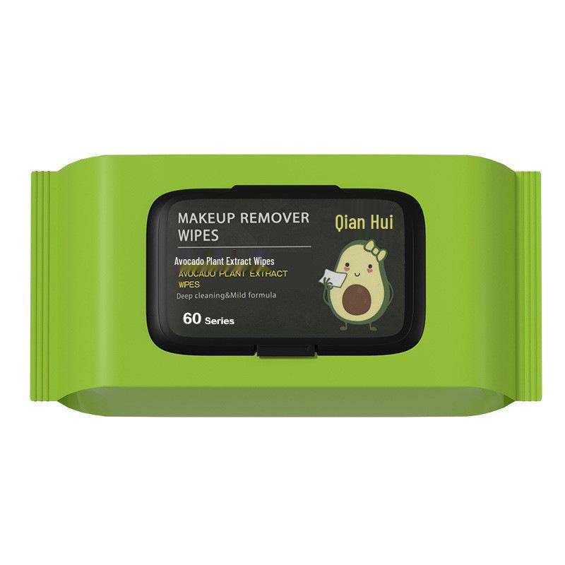 Avocado Extract Deep Cleansing Wipes for Eyes, Lips, and Face - Portable & Disposable Wet Wipes