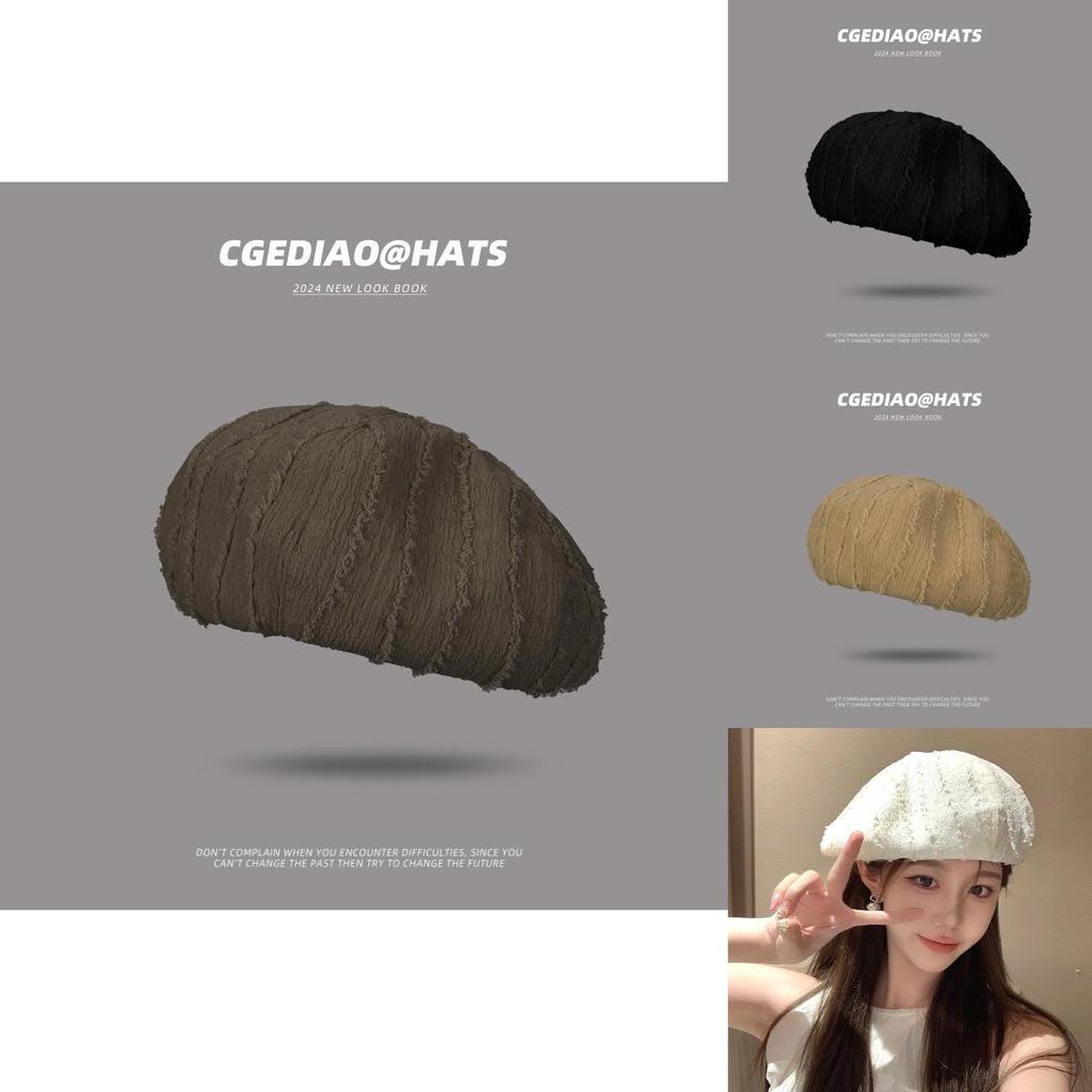 Elegant 2024 Summer Beret For Women Lightweight Breathable Eight-panel Cap In Solid Colors