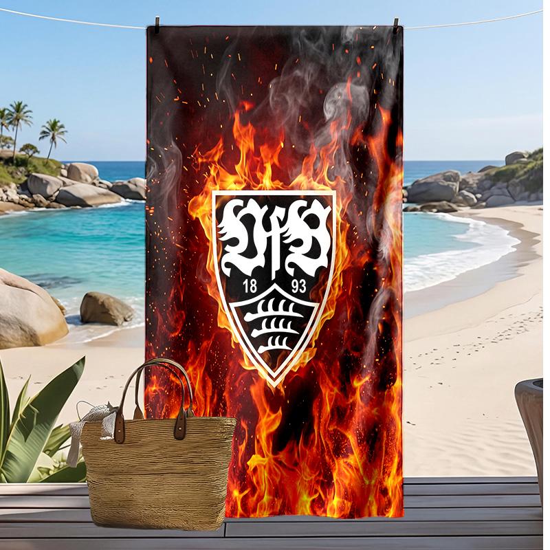 Toalla de Playa con Estampado de Fútbol VfB Stuttgart, Toalla Grande Suave de Secado Rápido para Playa, Camping, Natación