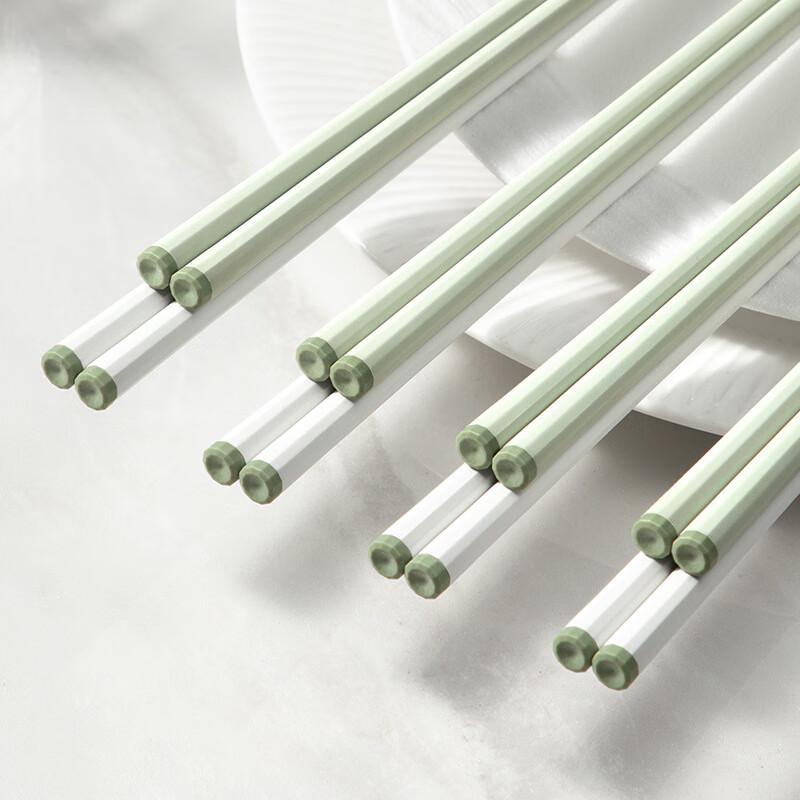 Shupian Buntes Rutschfestes Legierungs-Essstäbchen-Set