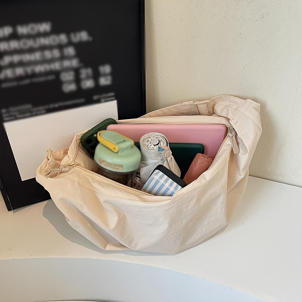 Women's Nylon Dumpling Shoulder Bag, Lightweight Lazy Style Crossbody Purse, Large Capacity Casual Commuter Handbag, Korean Version Relaxed Bag